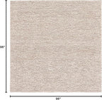 SAFAVIEH Natura Collection Area Rug - 8' Square, Beige, Handmade Wool Blend, Textured Design, Ideal for Living Room, Bedroom, Dining Space (NAT620B)