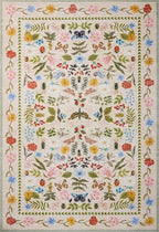 Loloi Rifle Paper Co. Canopy Collection CNP-04 Cream/Multi 3'-9" x 3'-9" Round Accent Rug
