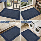 BEQHAUSE Indoor Door Mat 32" x 48", Dirt Trapper Door Mats Non-Slip Entryway Rugs Washable, Resist Dirt Absorbent Welcome Mat, Low Profile Floor Mats for Front Back Door and Entryway, Blue