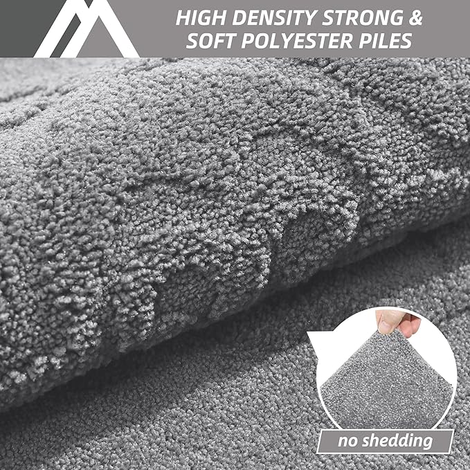 COSY HOMEER Door Mat 20”x32”,Absorbent Dirt Trapper Entryway Rugs,Non-Slip Welcome Mat,Washable Entry Rugs,Low Pile Doormat for Front Back Door,Wet Shoes & Paws,Grey