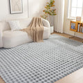 Amazon Basics Indoor Area Rug, 3D Bubble Washable Home Decor Carpet for Living Room, Bedroom, 6' W × 9' L, Grey