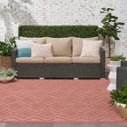 Nourison Home Versatile Coral Orange 7' x 10' Area Rug - Easy Clean, Non Shedding, Bed Room, Living Room, Dining Room, Kitchen (7' x 10')