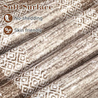GarveeHome 6x9 Large Washable Area Rug Modern Bordered Rug Distressed Geometric Floor Carpet, Soft Non Slip Low Pile Non Shedding Rug, Indoor Brown for Bedroom, Living Room