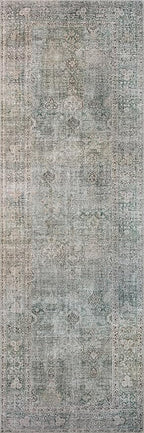 Loloi Chris Loves Julia Jules Collection JUL-08 Emerald/Antique Ivory 3'-6'' x 5'-6'', .13" Pile Height, Accent Rug