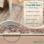 Istana Hallway Runner Rug 2x8 – Olive/Charcoal Entryway Rug -Silk's Soft Touch Runners for Hallways - Stylish Kitchen Runner Rug Non Slip