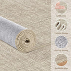 10x14 Area Rugs Living Room: Washable Large Vintage Rug Neutral Non-Slip Soft Stain Resistant Indoor Carpet for Bedroom Nursery Dining Room Under Table Bed Home House Office Playroom - Brown