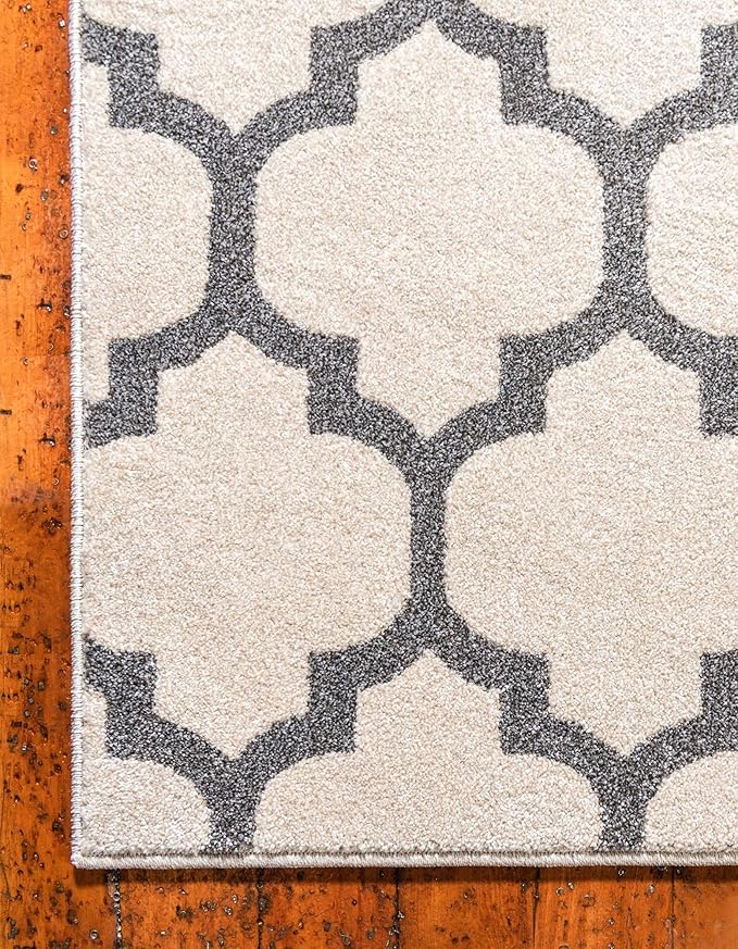 Rugs.com Lattice Collection Rug – 5' x 8' Beige Medium Rug Perfect for Bedrooms, Dining Rooms, Living Rooms