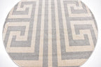 Unique Loom Athens Collection Classic Geometric Modern Border Design Area Rug (6' 0 x 6' 0 Round, Gray/ Beige)