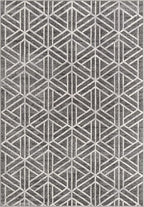 Rugs.com Lattice Trellis Collection Rug – 7' x 10' Gray Low-Pile Rug Perfect for Living Rooms, Large Dining Rooms, Open Floorplans