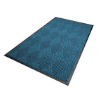 WaterHog Diamond | Commercial-Grade Entrance Mat with Rubber Border – Indoor/Outdoor, Quick Drying, Stain Resistant Door Mat (Medium Blue, 4' x 6')