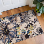 Rugshop Cream Bright Flowers Non Slip Non-Shedding Soft Accent Rug for Bathroom, Kitchen and Entryway, 20" x 30"