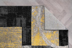 Rugshop Contemporary Circle Design Area Rug, Non-Shedding Carpet for Living Room, Bedroom, or Dining Room, Yellow, 10' x 14'