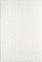 Abani Cozy Cream Area Rug for Living Room, Bedroom - Geometric Diamond Pattern - 8' x 10' - Durable & Easy to Clean