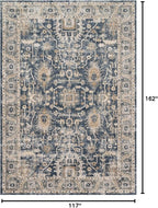 Loloi Teagan Collection TEA-03 Denim/Pebble 9'-9" x 13'-6" Area Rug, Large, Soft Neutral Rug, High-Traffic for Living Room, Bedroom, Home Office, Dining Area