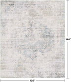 Modern Living Room Rug - 10x12 Large Area Rug for Dining Room Table, Classroom, Slate Blue Grey, Lightweight, Soft & Foldable