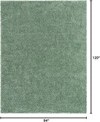 Unique Loom Davos Shag Collection Area Rug - Solid (7' 10" x 10' Oval, Sage)