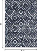 SAFAVIEH Adirondack Collection Area Rug - 5'1" x 7'6", Navy & Ivory, Modern Diamond Distressed Design, Non-Shedding & Easy Care, Ideal for High Traffic Areas in Living Room, Bedroom (ADR131N)