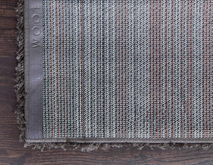 Unique Loom Solid Shag Collection Area Rug (7' 1" x 10' Rectangle, Graphite Gray)