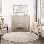 Nourison Home Nourison Essentials Ivory Beige 6' x Round Area Rug - Easy Clean, Non Shedding, Bed Room, Living Room, Dining Room, Kitchen (6' x Round)