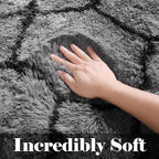 ONASAR 6x9 Area Rugs for Living Room Bedroom, Washable Large Fluffy Grey and Black Throw Rug, Geometric Soft Plush Shaggy Fuzzy Floor Carpet for Nursery Kids Girls Boys Teen Dorm Home Office Decor
