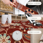 Maples Rugs Reggie Floral Runner Rug - Made in USA - Washable, Non Slip Indoor Carpet for Kitchen, Hallway, and Laundry Room, 2'6" x 6', Merlot