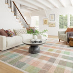 Dash & Albert Chanan Plaid Multi Machine Washable Rug, 9.5 X 13.5 Feet, Multicolored/Ivory Plaid Pattern