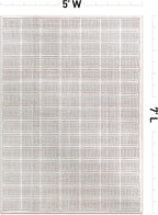 Rugshop Bohemian Stripe Lines Washable Non Slip Area Rug 5' x 7' Ivory