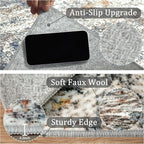 2x3 Machine Washable Area Rug for Entryway, Multicolor Modern Vintage Abstract Rug Non-Slip Low Pile Soft Faux Wool Small Carpet, Kids and Pets Friendly for Bedroom Kitchen Hallway Home Decor Rug