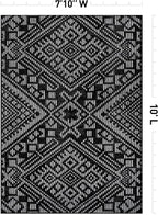Rugshop Boho Black Tribal Area Rug– Modern Indoor Carpet for Living Room, Bedroom, or Entryway – Non-Shedding, Low Pile Geometric Design 7' 10" x 10'