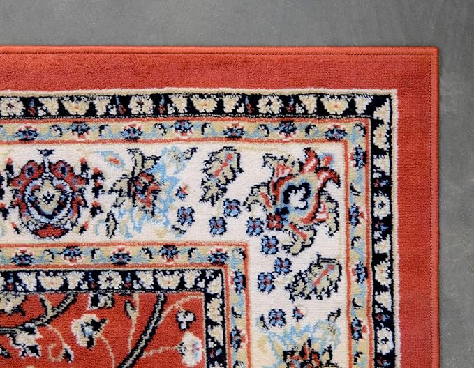 Unique Loom Sialk Hill Collection Area Rug - Washington (9' 10" x 13' 1" Rectangle Terracotta/Cream)