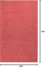 Eyely UES100E-9 Supersoft Haze Solid Low-Pile Indoor Area Rug, Coastal, Bohemian, Minimalist, Classic, Casual for Bedroom,Kitchen,Living Room,Non Shedding,Easy-Washing, Red, 9 X 12