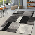 Paco Home Area Rug Modern Geometric Pattern in Grey White, Size: 2' x 3'7"