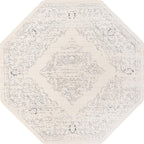 Unique Loom Isabella Collection Area Rug - Rossellini (7' 10" Octagon, White/ Black)