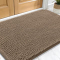 OLANLY Dog Door Mat for Muddy Paws 32x20, Absorbs Moisture and Dirt, Absorbent Non-Slip Washable Doormat, Quick Dry Chenille Mud Mat for Dogs, Entry Indoor Entryway Carpet for Inside Floor, Tan