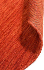 Hand Knotted Loom Wool ECO-Friendly Area Rugs - 6'x6', Round, Light Red Color, Solid Plain Design, High Pile Handmade Anti Skid Area Rugs for Living Room, Bed Room (L00111)