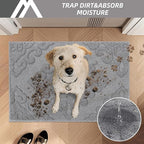 COSY HOMEER Door Mat 32”x48”,Absorbent Dirt Trapper Entryway Rugs,Non-Slip Welcome Mat,Washable Entry Rugs,Low Pile Doormat for Front Back Door,Wet Shoes & Paws,Grey