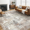 5x8 Area Rug Living Room: Machine Washable Large Abstract Soft Rugs Stain Resistant Indoor Floor Non Slip Accent Carpet for Bedroom Nursery Playroom Office Dining Room Dorm Home House- Brown