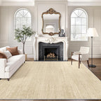 Art&Tuft Washable Rugs 9x12, Low Pile Area Rugs 9x12 Living Room - Non Slip and Stain Resistant Soft Thin Rug for Bedroom, Dining Room, Kitchen, Office, Brown