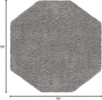 Unique Loom Solid Shag Collection Area Rug (6' 1" Octagon, Cloud Gray)