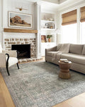 Loloi Chris Loves Julia Jules Collection JUL-08 Emerald/Antique Ivory 2'-3'' x 3'-9'', .13" Pile Height, Accent Rug