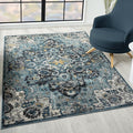 LUXE WEAVERS Moroccan Blue 8x10 Medallion Area Rug for Living Rooms