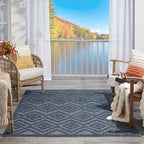 Nourison Home Versatile Navy Blue 5' x 7' Area Rug - Easy Clean, Non Shedding, Bed Room, Living Room, Dining Room, Kitchen (5' x 7')