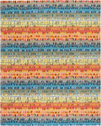 Dash & Albert Paint Chip Stone Hand Micro Hooked Wool Rug, 7.5 X 9.5 Feet, Multicolored Geometric Pattern