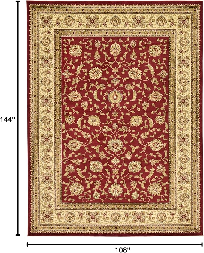 Unique Loom Voyage Collection Traditional Oriental Classic Intricate Design Area Rug (9' 0 x 12' 0 Rectangular, Red/Gold)