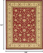 Unique Loom Voyage Collection Traditional Oriental Classic Intricate Design Area Rug (9' 0 x 12' 0 Rectangular, Red/Gold)
