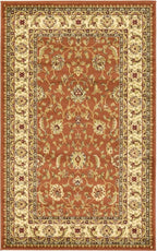 Unique Loom Voyage Collection Traditional Oriental Classic Intricate Design Area Rug (3' 3 x 5' 3 Rectangular, Terracotta/Ivory)