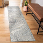 Rugshop Marble Swirl Distressed Gray Area Rug Modern Indoor Rug for Living Room, Bedroom, or Dining 2' 3" x 6' Runner Ideal for Hallway, Kitchen, Entryway, or Behind The Sofa