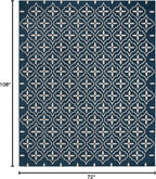 Nourison Home Nourison Essentials Navy Ivory 6' x 9' Area Rug - Easy Clean, Non Shedding, Bed Room, Living Room, Dining Room, Kitchen (6' x 9')