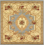 Rugs.com Chateau Collection Rug – 6 Ft Square Light Blue Medium Rug Perfect for Living Rooms, Kitchens, Entryways