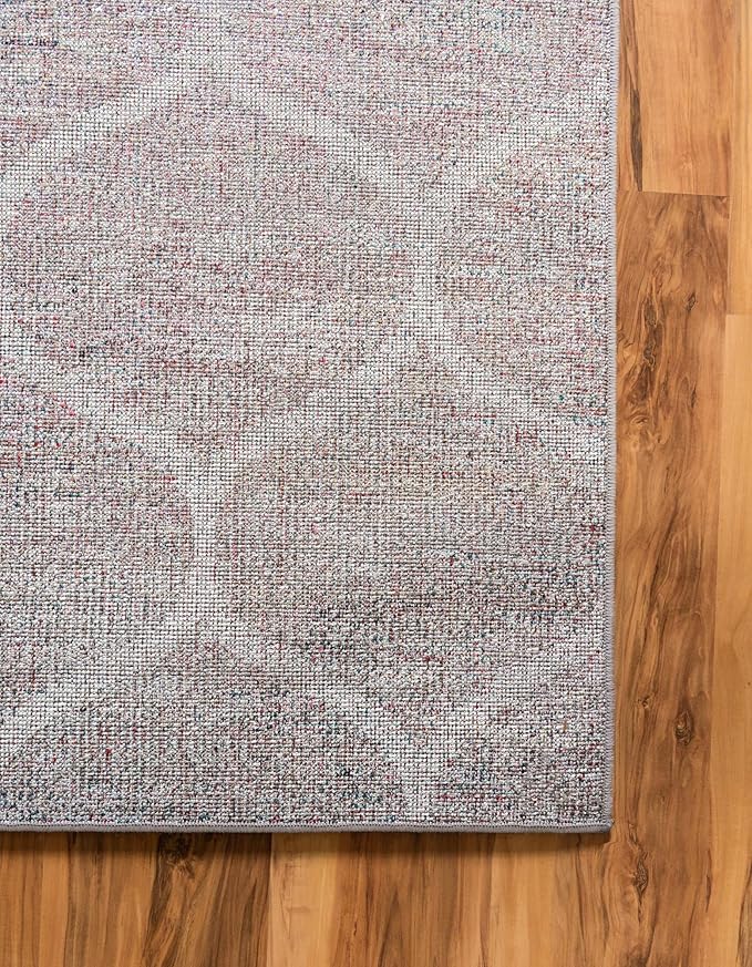 Rugs.com Lattice Frieze Collection Rug – 2' x 8' 8 Runner Blue Multi Medium Rug Perfect for Living Rooms, Large Dining Rooms, Open Floorplans